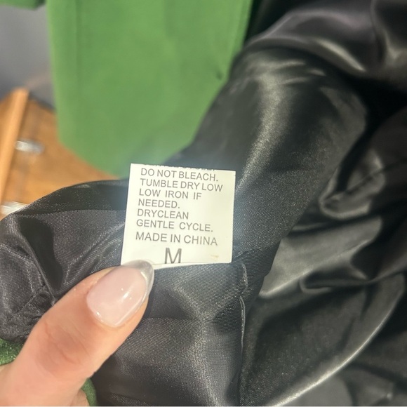 Green Button Down Pea Coat size M - Picture 10 of 12